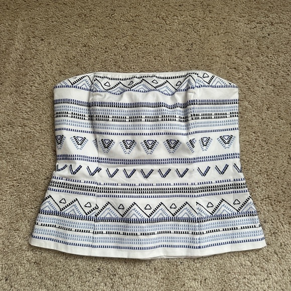 NWOT White House Black Market Geometric Bustier Top sz 8 (246) - Picture 1 of 9